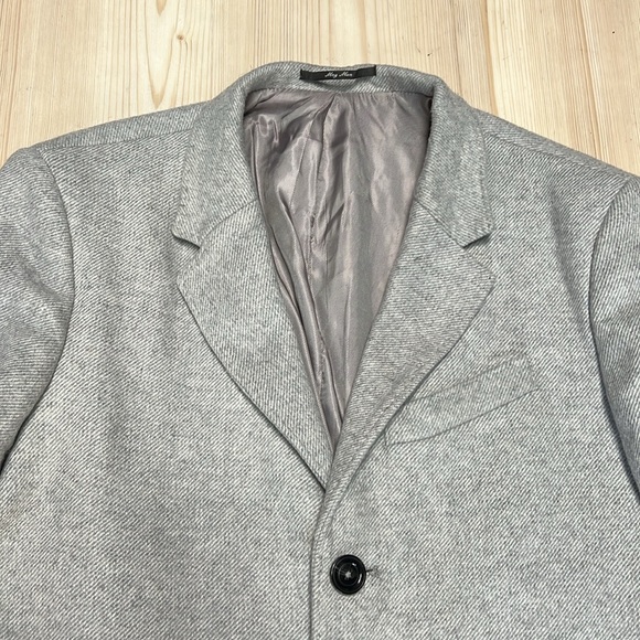 MNG Light Gray Wool Blend Trench Coat - Picture 2 of 16